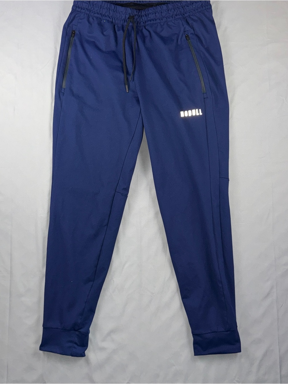 NOBULL Jogger Pants Mens Large Blue Woven Elastic Waist Zip Pockets Athletic